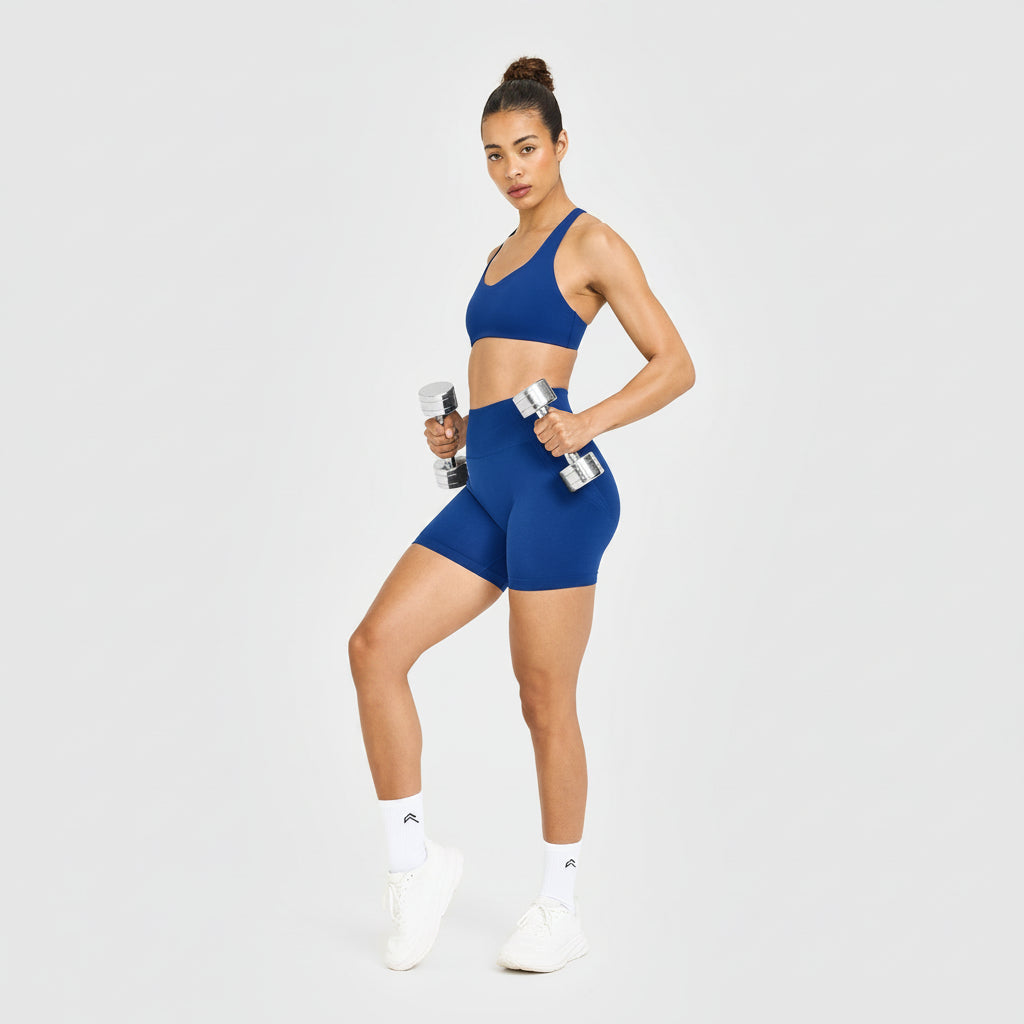 Short Sin Costuras Efecto Sculpt Azul Vintage