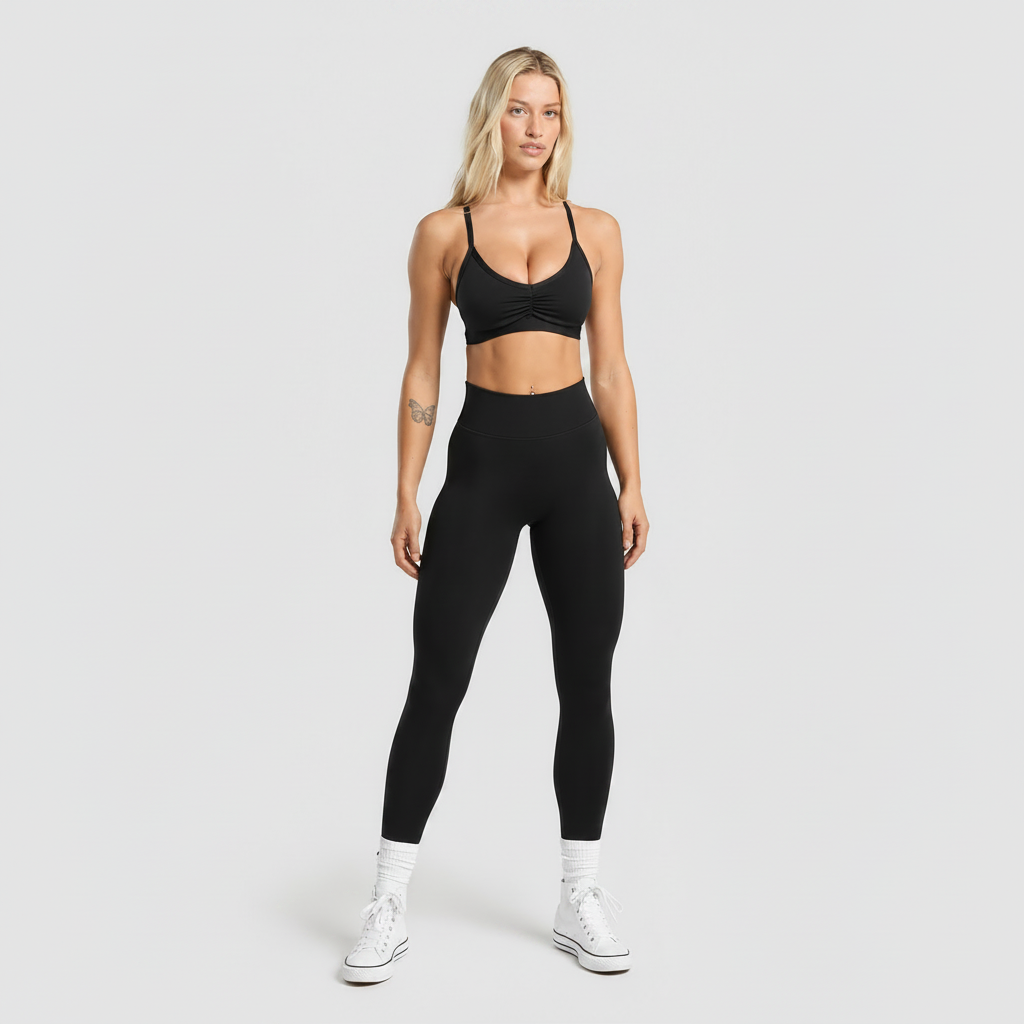 Conjunto Deportivo Top + Legging Negro