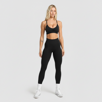 Conjunto Deportivo Top + Legging Negro