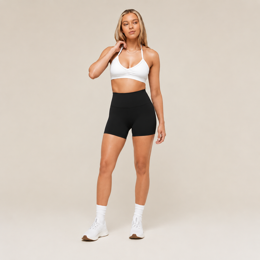 Conjunto Deportivo Top Blanco + Short Negro