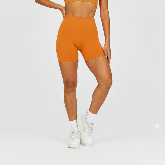 Short Deportivo Cintura Alta — Naranja